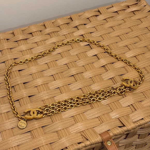 Vintage Chanel Gold CC Triple Chain Belt main image 4